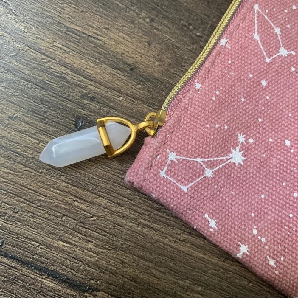 Pink constellation faux crystal ipsy bag